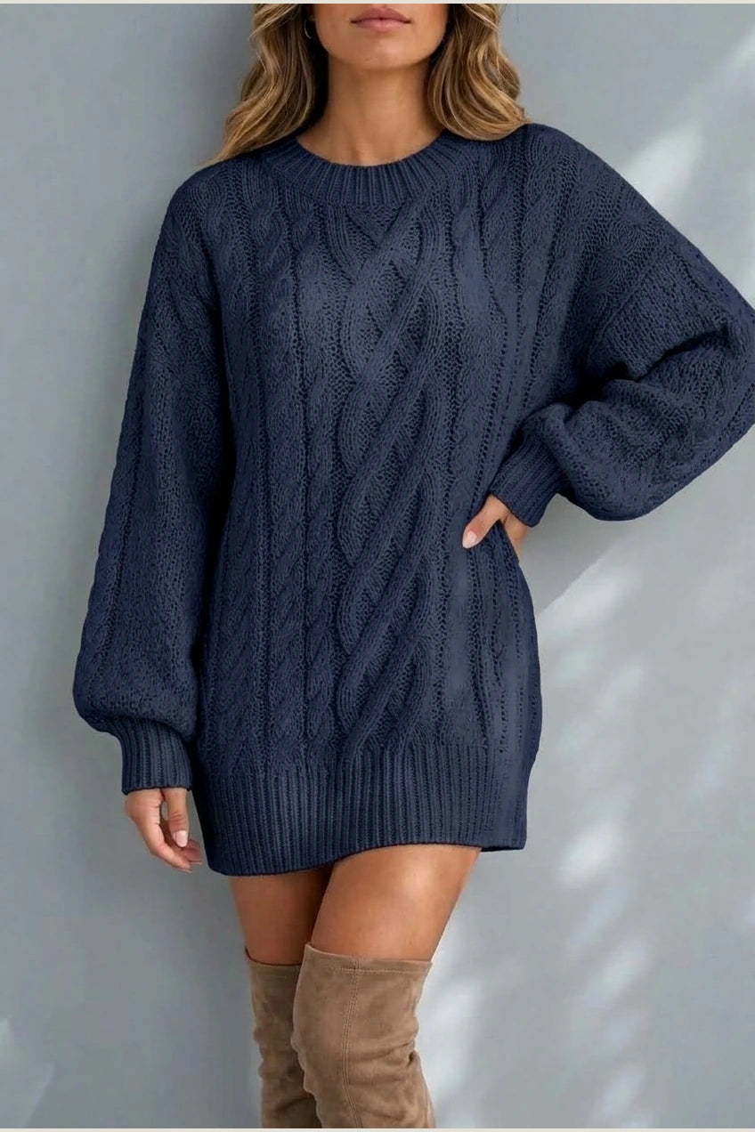 Montarello Women's Jumper Dress Cable Knit Oversized — variant_front