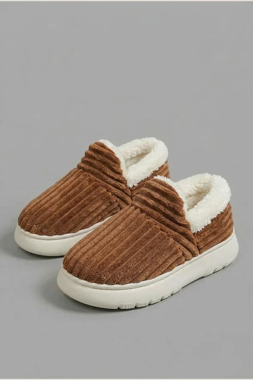 Casual Slippers, Fashionable And Excellent Warm Fleece-Lined, Ribbed Texture, Comfortable And Warm, Ideal for Indoor/Outdoor Use, Unisex Home Slippers, All-Season, Multi-Color, Women Shoes — variant_front