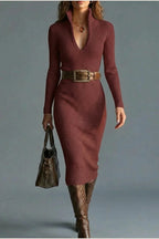 Valenoré – Sculpted elegance – Knit midi dress — variant_front