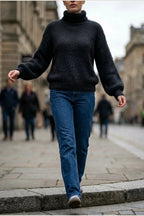 Scarlett | Women's Fluffy Turtleneck Loose Knit Sweater Jumper — variant_front