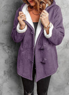 Hooded Duffle Coat with Sherpa Lining & Toggle Closures — variant_front