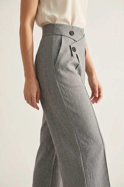 Women's Casual Suit Pants Two-Piece Set, Spring/Summer Outing, Work, Office, Daily Wear, Elegant Straight-Leg Pants, Thin Long Pants for Women — variant_front
