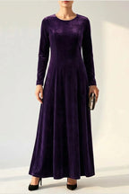 Emily | Women's Velvet Long Sleeve Formal Party Dress Maxi — variant_front