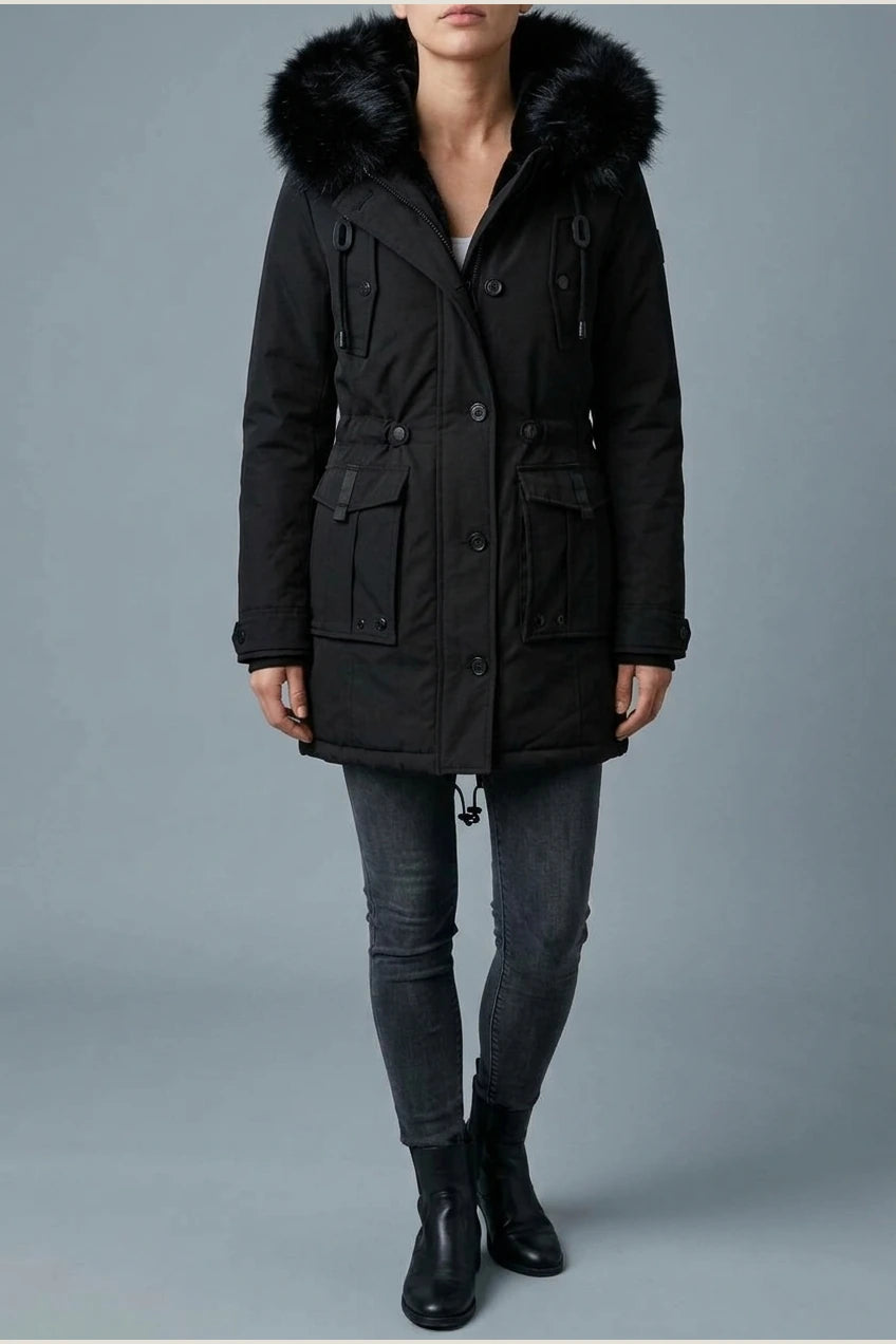 Aria | Women's Thick Faux Fur Hooded Insulated Parka Coat — variant_front