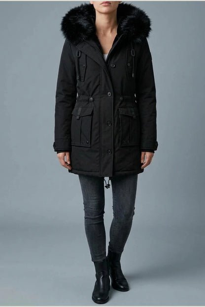Aria | Women's Thick Faux Fur Hooded Insulated Parka Coat — variant_front