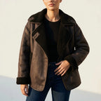 Ava | Women's Oversized Shearling-Lined Double-Breasted Jacket — variant_front