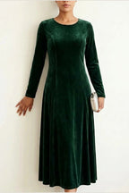 Emily | Women's Velvet Long Sleeve Formal Party Dress Maxi — variant_front