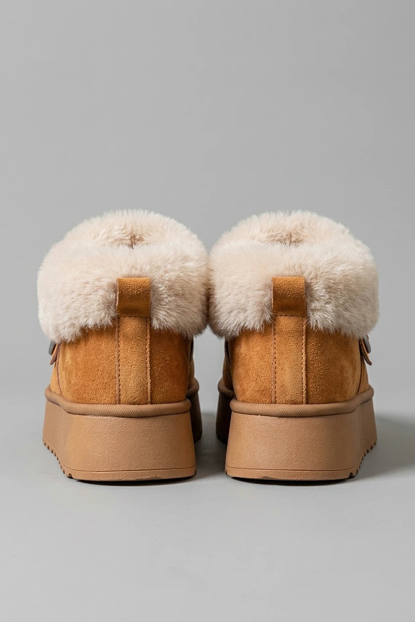 Women's Faux Fur Buckle Ankle Boots – Suvrelle — variant_front
