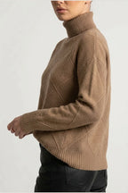 Sweater Women - Cashmere Knit Soft Sweater with Turtleneck — variant_front