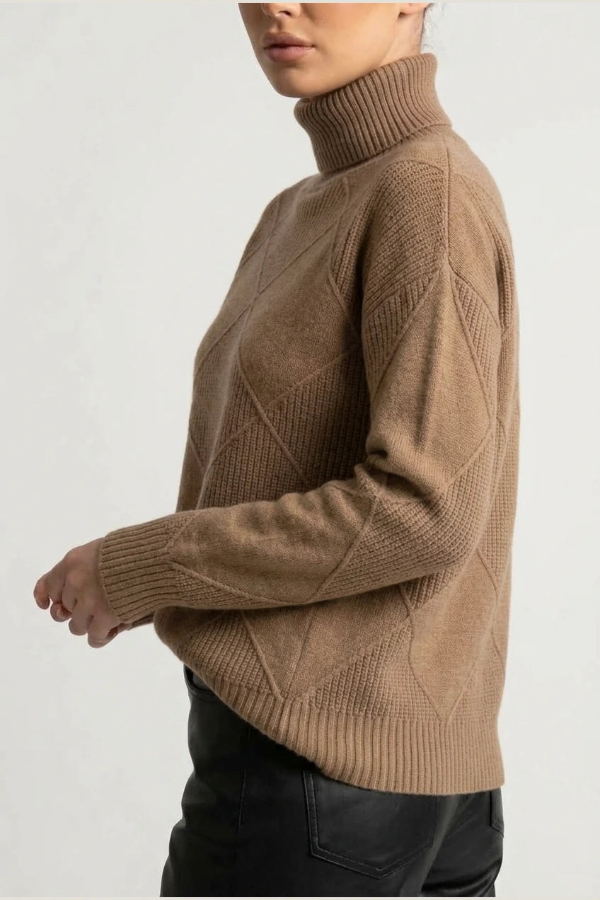 Sweater Women - Cashmere Knit Soft Sweater with Turtleneck — variant_front