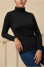 Women's Turtleneck Sweater Roll Neck Long Sleeve Straight Cuffs Plain Casual Layering — variant_front