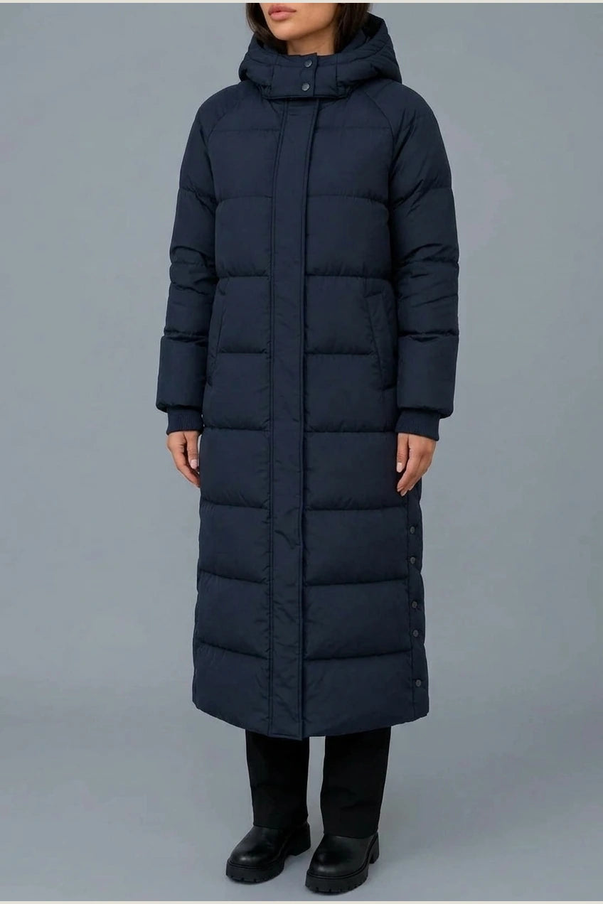 Women’s Long Puffer Coat – Hooded Padded Winter Jacket — variant_front