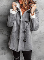 Hooded Duffle Coat with Sherpa Lining & Toggle Closures — variant_front