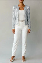 Aria | Women's Open Front Sequin Sparkle Party Jacket — variant_front