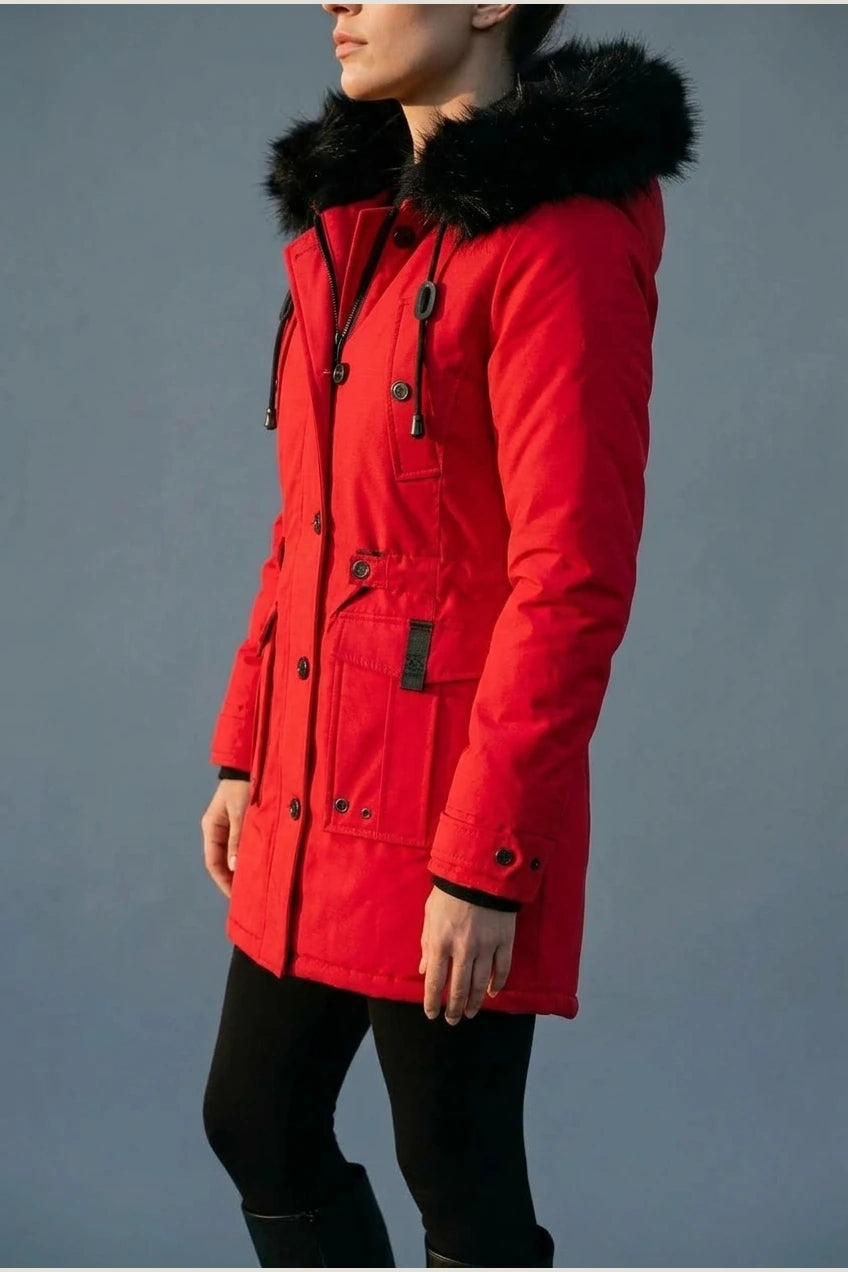 Aria | Women's Thick Faux Fur Hooded Insulated Parka Coat — variant_front