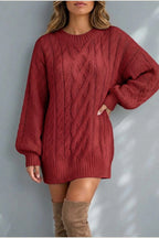 Montarello Women's Jumper Dress Cable Knit Oversized — variant_front