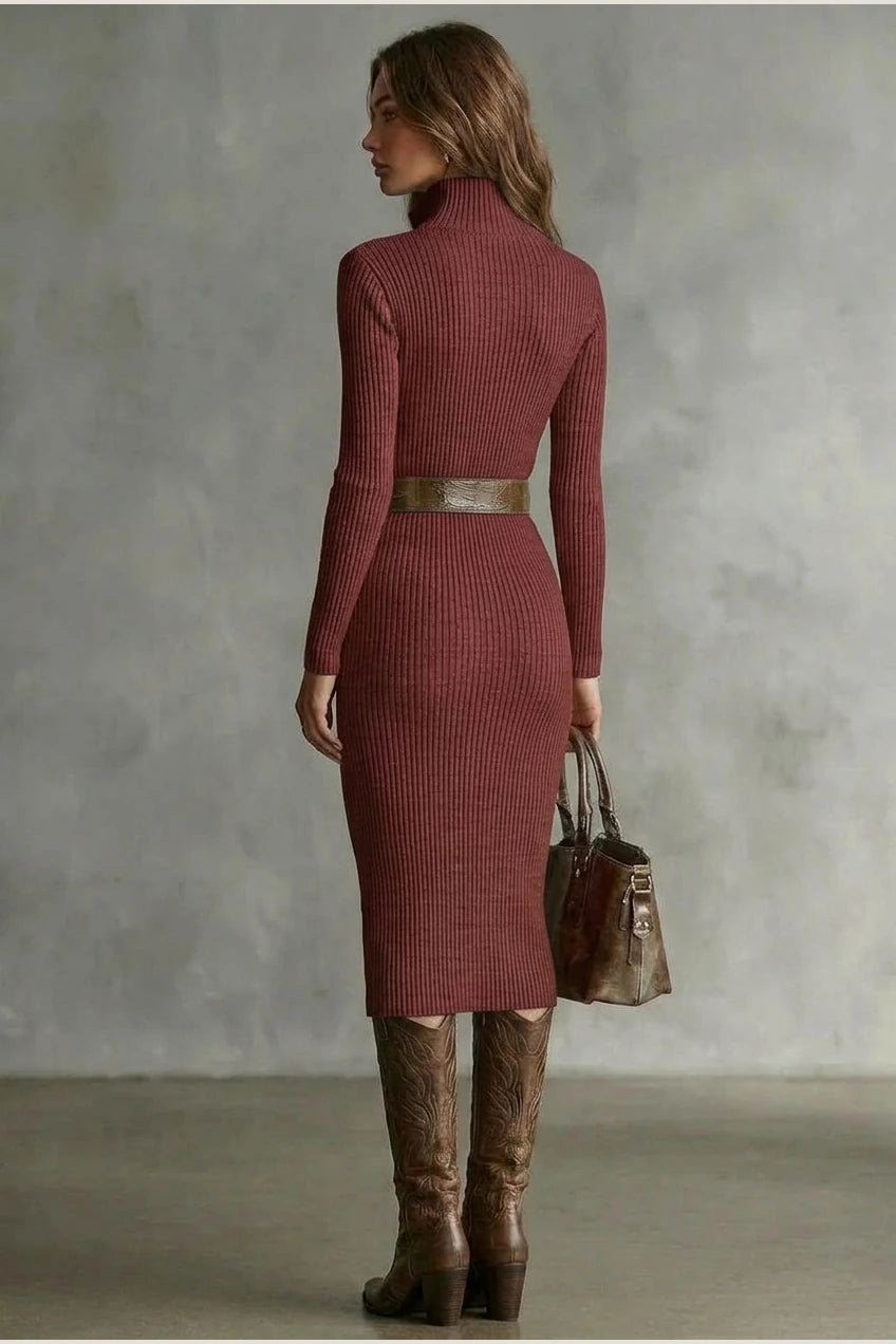 Valenoré – Sculpted elegance – Knit midi dress — variant_front