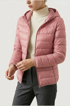 Amelia | Women's Lightweight Hooded Quilted Jacket Packable Down Puffer — variant_front