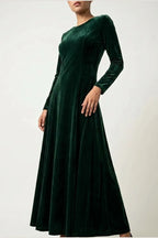 Emily | Women's Velvet Long Sleeve Formal Party Dress Maxi — variant_front