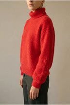Scarlett | Women's Fluffy Turtleneck Loose Knit Sweater Jumper — variant_front