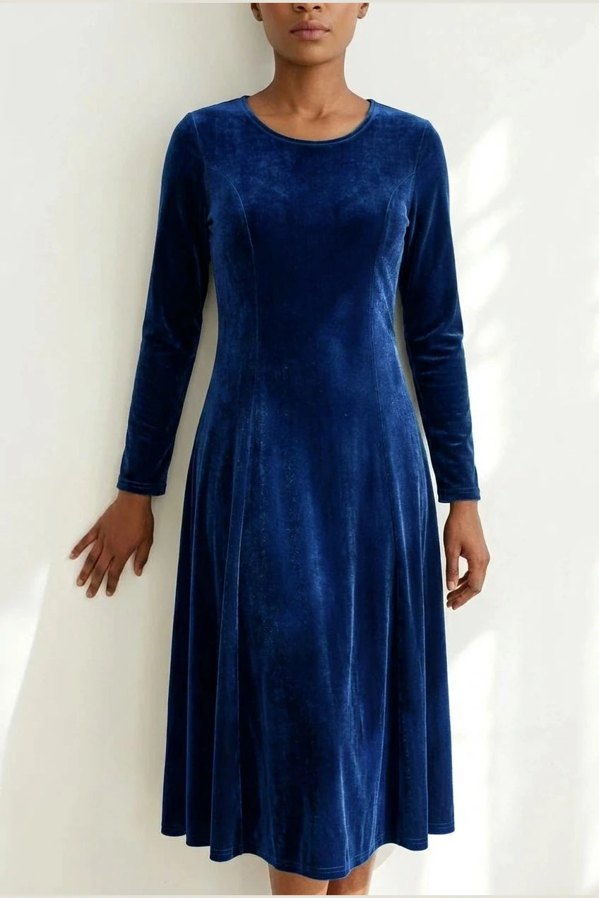 Emily | Women's Velvet Long Sleeve Formal Party Dress Maxi — variant_front