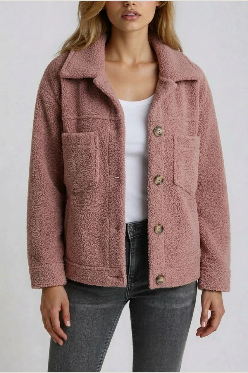 Vespera | Soft Button-Front Teddy Jacket — variant_front