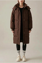Gina™ - Classic Hooded Long Puffer Coat — variant_front