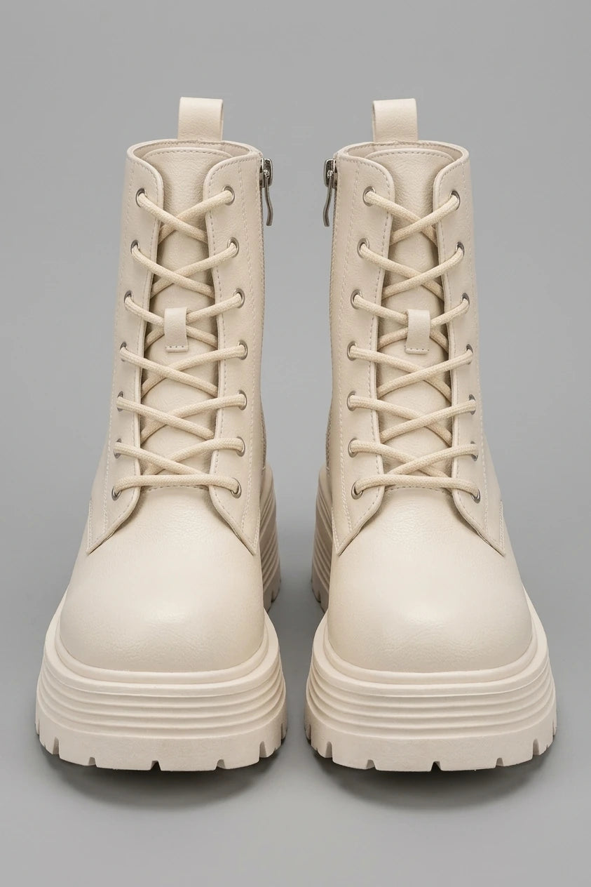 Women's Chunky Platform Heeled Booties – Brossane — variant_front