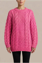 Ella | Women's Oversized Chunky Cable-Knit Jumper Dropped Shoulder — variant_front