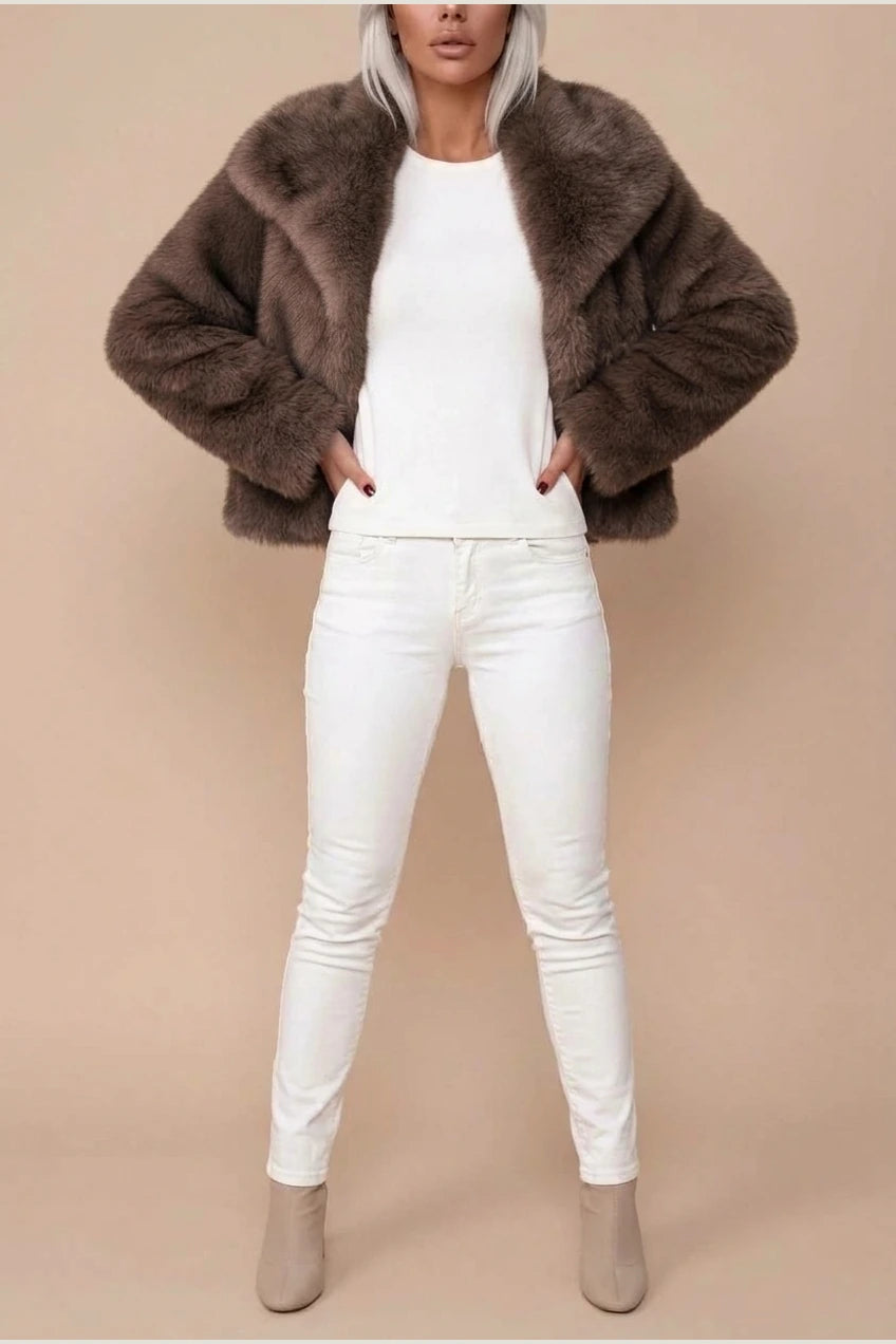 Faux Fur Cropped Coat for Women — variant_front