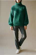 Scarlett | Women's Fluffy Turtleneck Loose Knit Sweater Jumper — variant_front