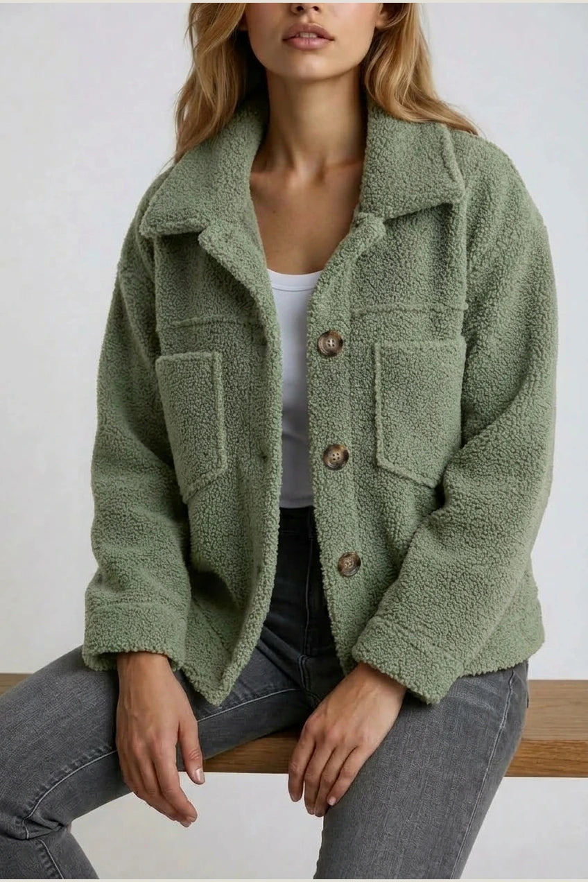Vespera | Soft Button-Front Teddy Jacket — variant_front