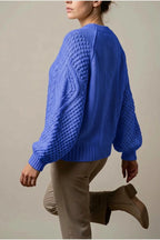 Women's Cable Knit Crew Neck Jumper for Autumn Winter — variant_front
