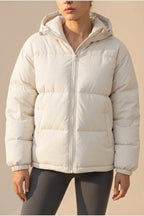 Grace | Women's Hooded Puffer Winter Jacket Zip-Up Padded Coat — variant_front