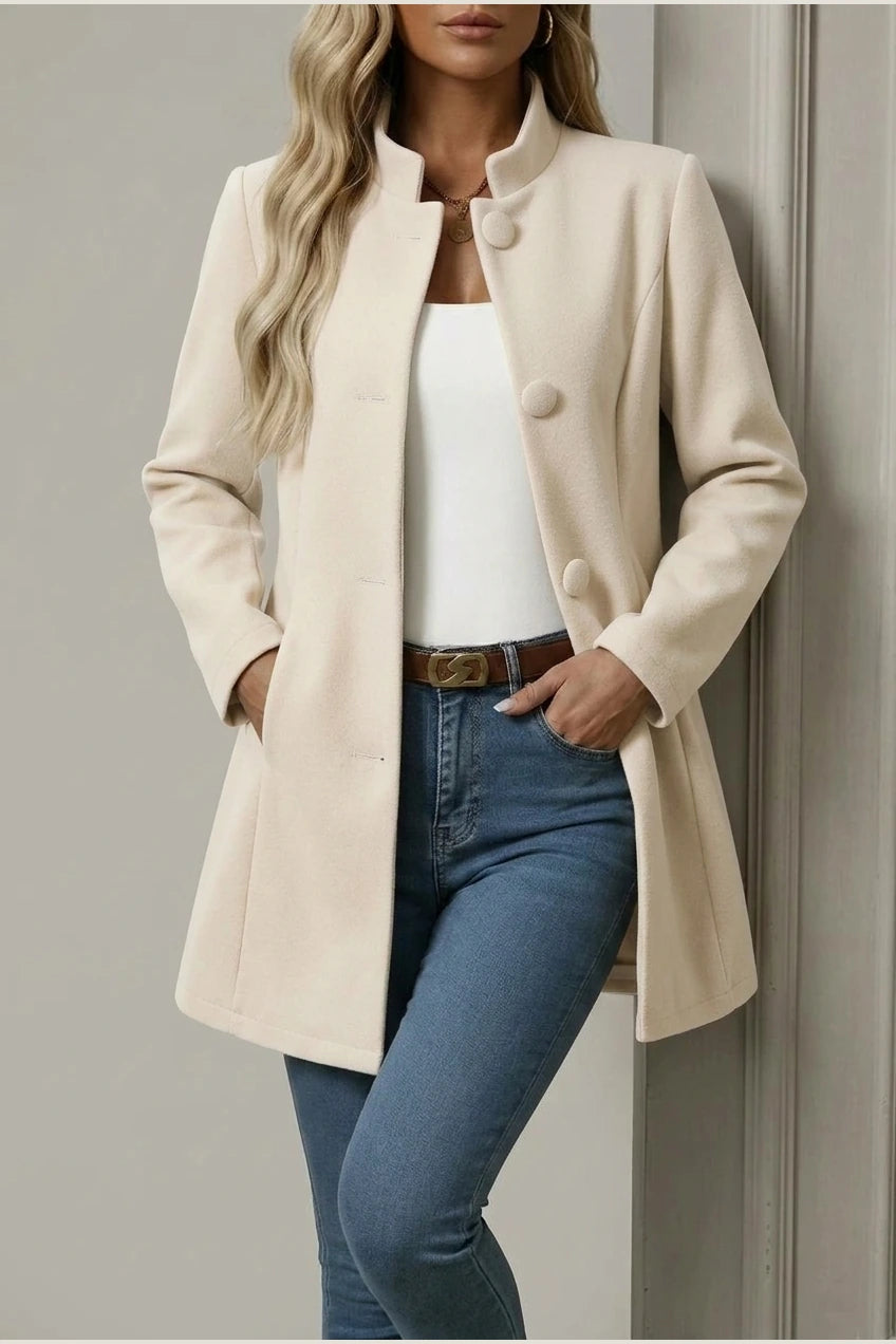 Hallie | Women's Button-Down A-Line Coat — variant_front