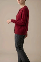Evelyn | Women's Merino Wool Long Sleeve Knit Jumper Cardigan — variant_front