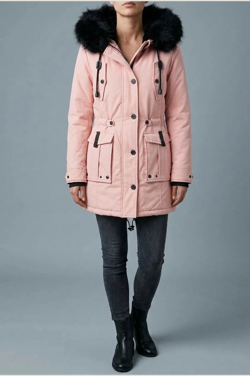 Aria | Women's Thick Faux Fur Hooded Insulated Parka Coat — variant_front