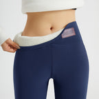 Fleece Lined High Waist Leggings with Sherpa Inner, Slim Fit — variant_front