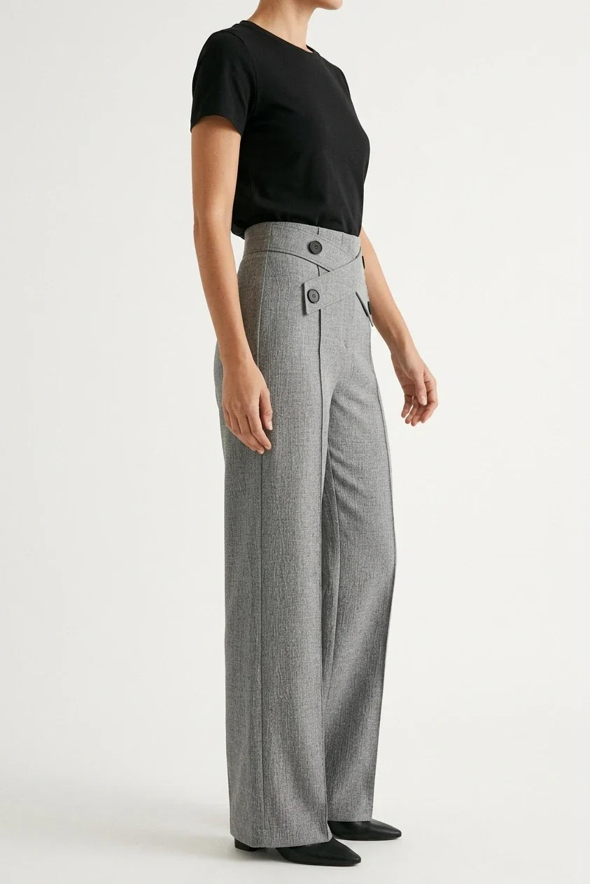 Women's Casual Suit Pants Two-Piece Set, Spring/Summer Outing, Work, Office, Daily Wear, Elegant Straight-Leg Pants, Thin Long Pants for Women — variant_front
