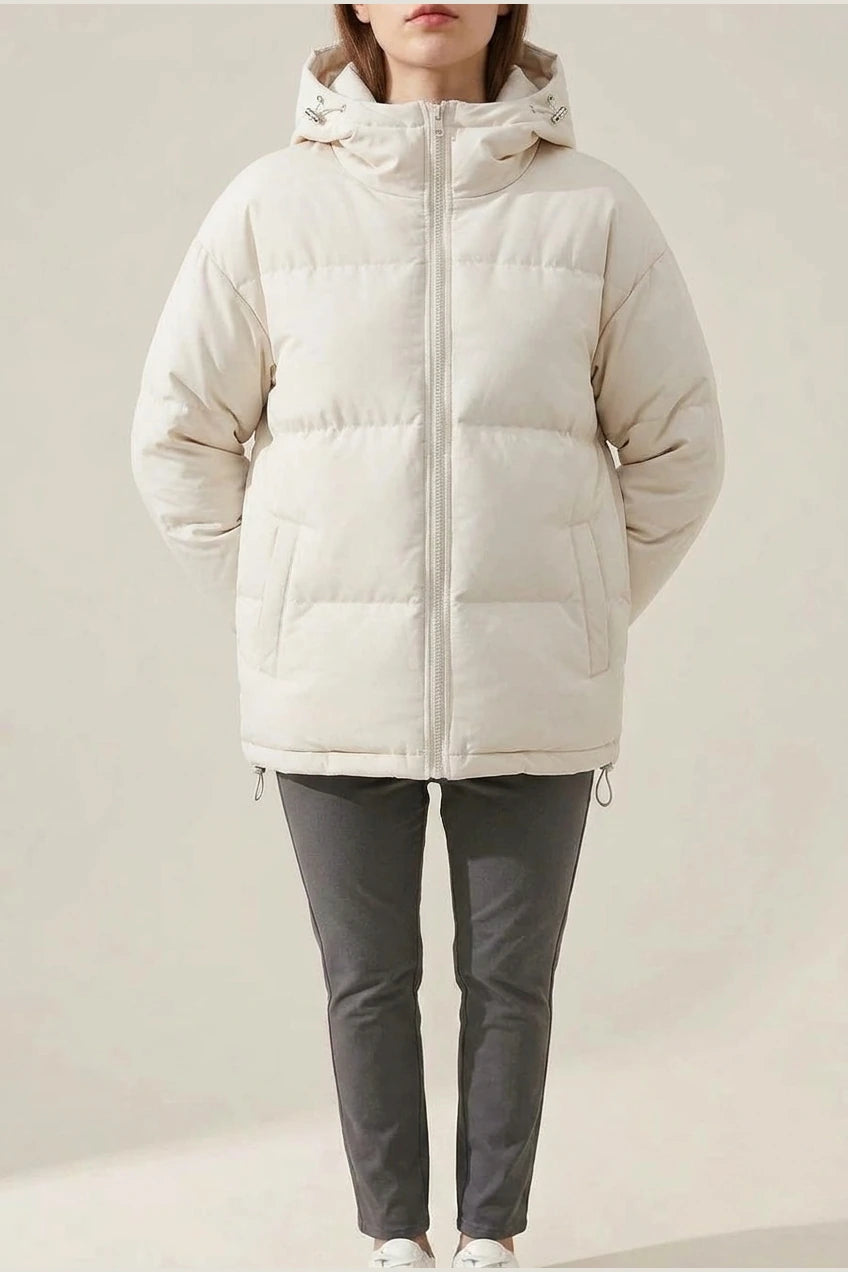 Grace | Women's Hooded Puffer Winter Jacket Zip-Up Padded Coat — variant_front