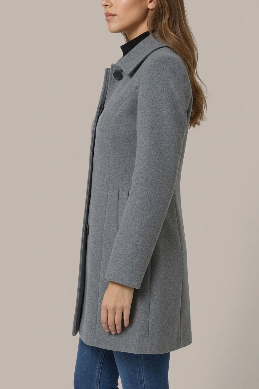 Timeless A-Line Wool Coat with Satin Lining — variant_front