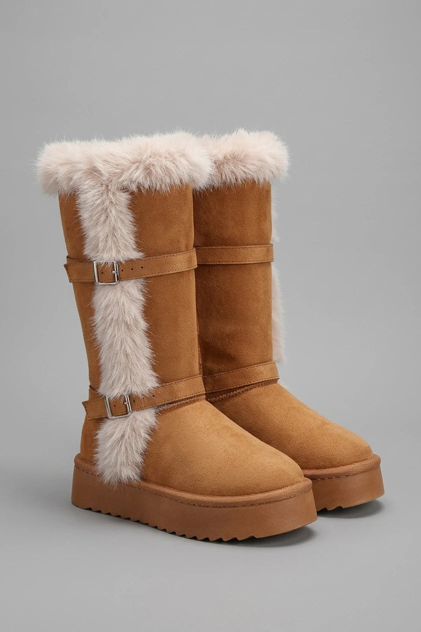 Women's Chunky Sole Mid-Calf Boots – Ravelise — variant_front