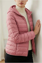 Amelia | Women's Lightweight Hooded Quilted Jacket Packable Down Puffer — variant_front