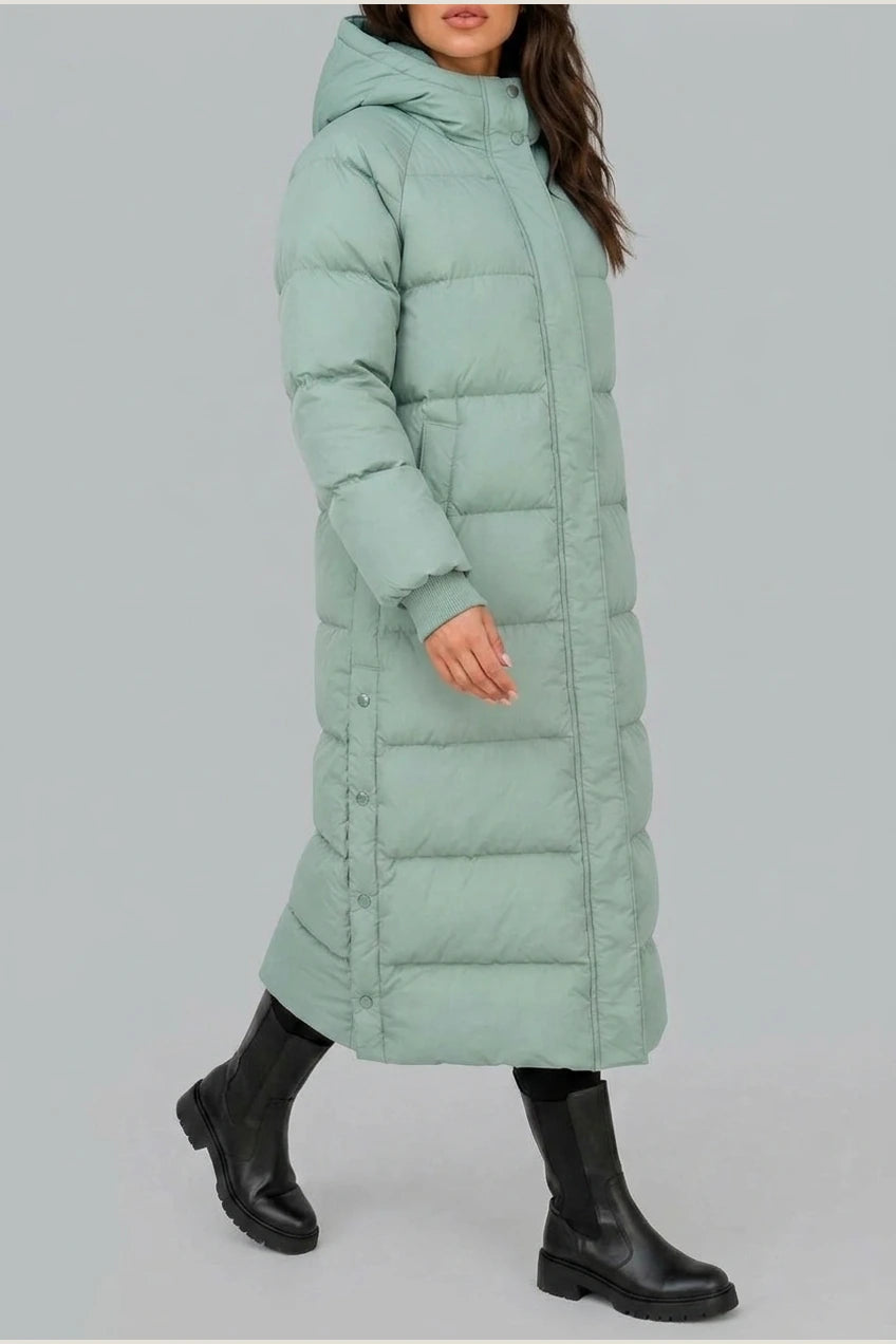 Women’s Long Puffer Coat – Hooded Padded Winter Jacket — variant_front