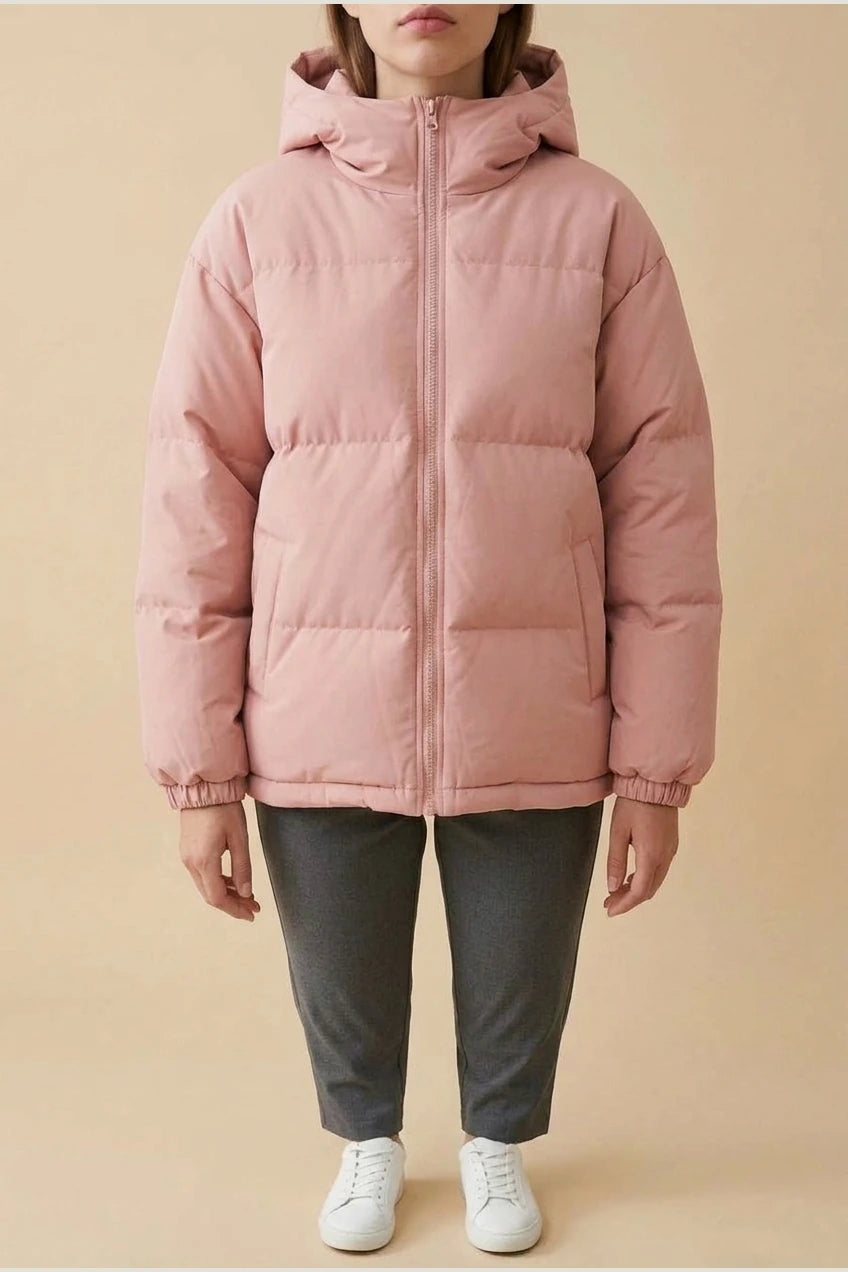 Grace | Women's Hooded Puffer Winter Jacket Zip-Up Padded Coat — variant_front