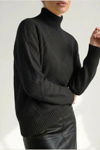 Sweater Women - Cashmere Knit Soft Sweater with Turtleneck — variant_front