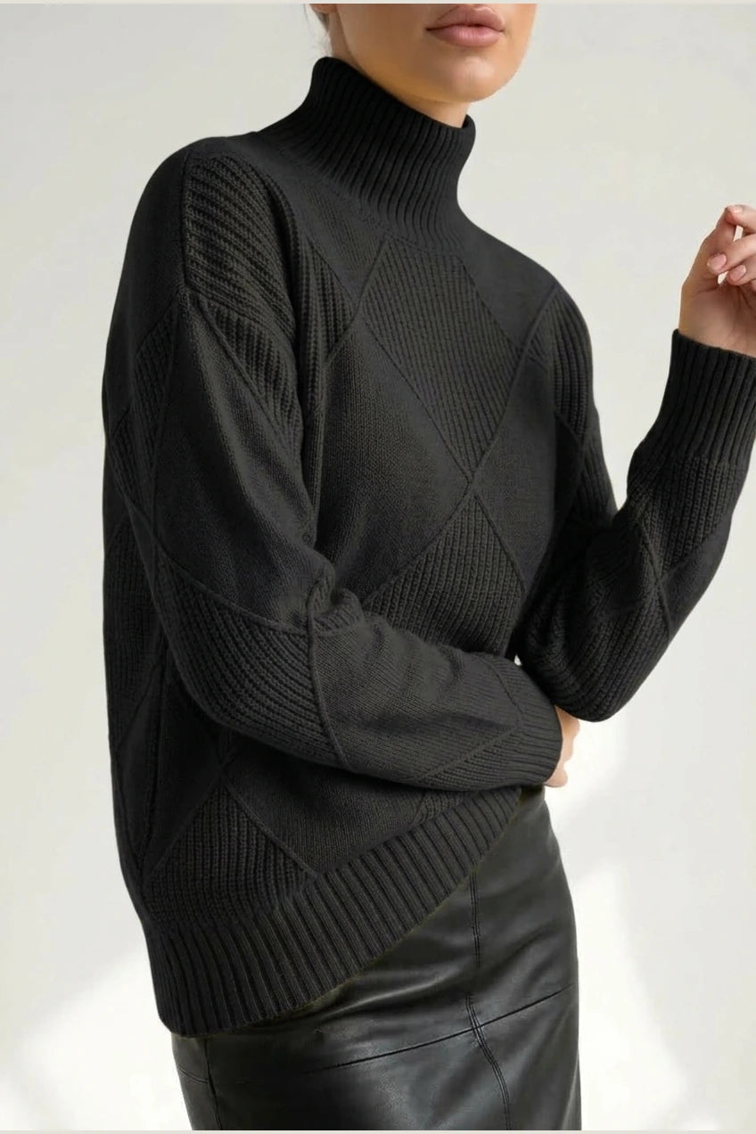Sweater Women - Cashmere Knit Soft Sweater with Turtleneck — variant_front