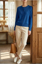 Evelyn | Women's Merino Wool Long Sleeve Knit Jumper Cardigan — variant_front