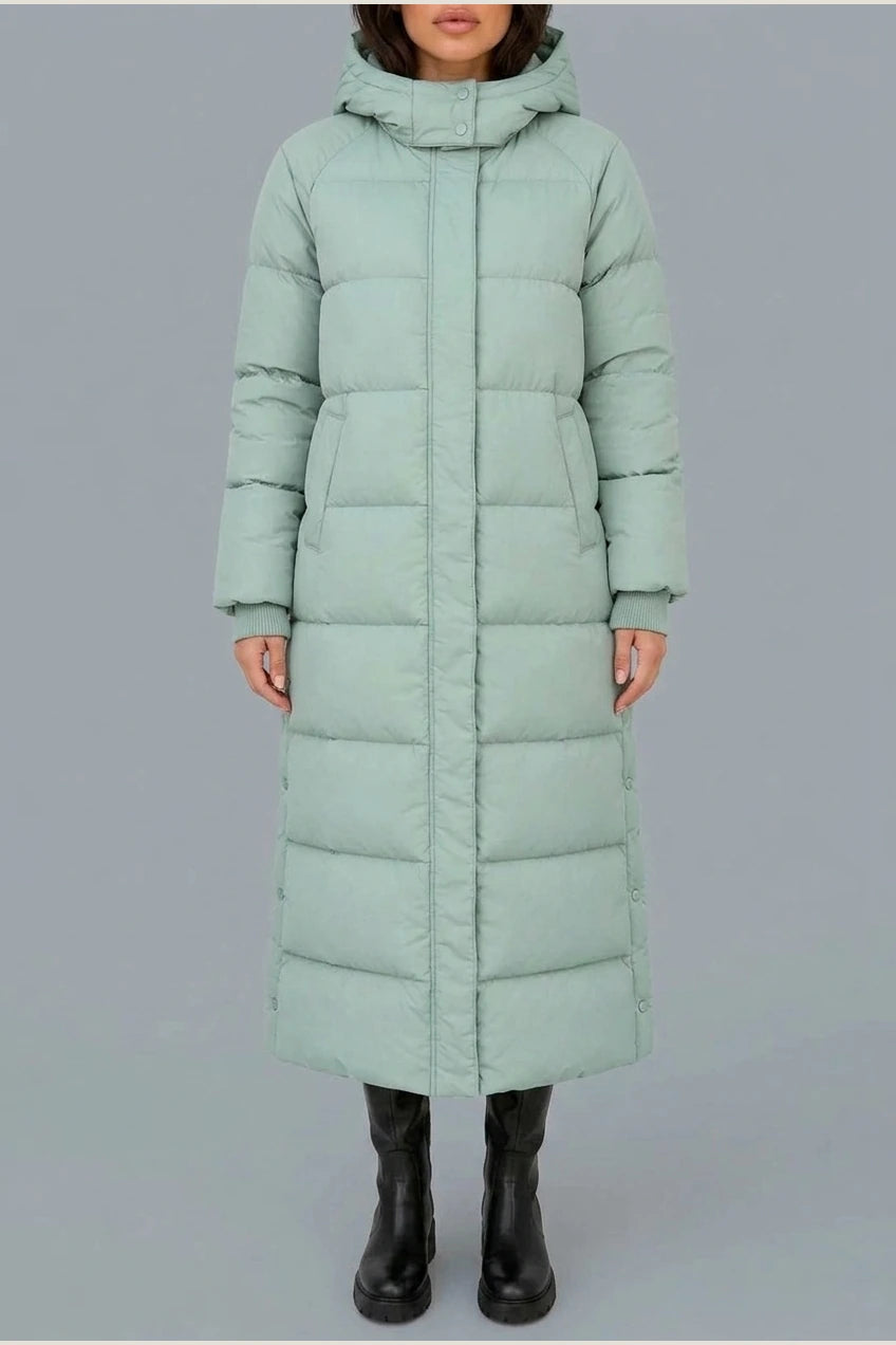 Women’s Long Puffer Coat – Hooded Padded Winter Jacket — variant_front