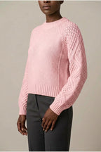 Women's Cable Knit Crew Neck Jumper for Autumn Winter — variant_front